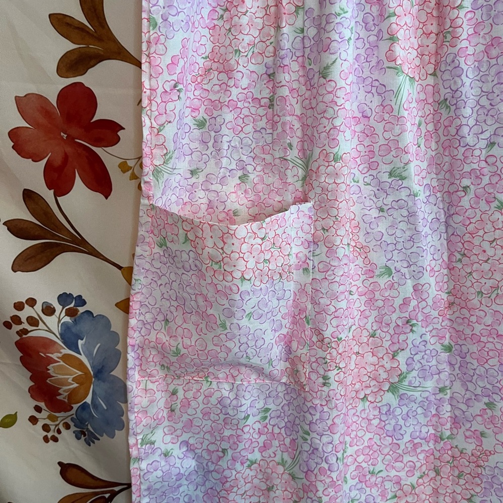 NWT Vintage M White Pink Purple Floral Spring Girlhood Nightgown Sleepwear PJ - Picture 3 of 6